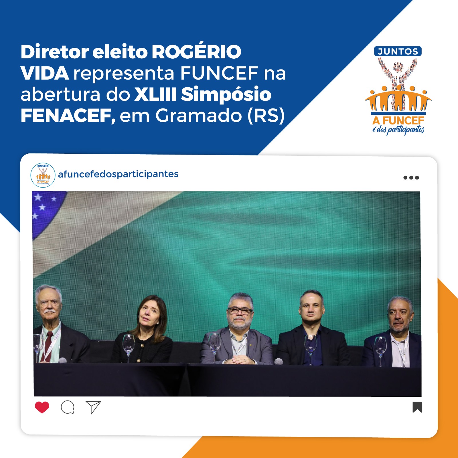 Diretor eleito Rogério Vida representa FUNCEF na abertura do XLIII Simpósio FENACEF, em Gramado (RS)